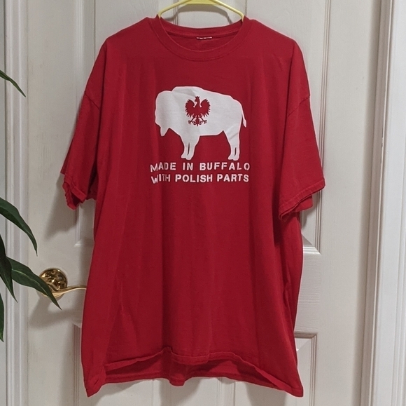 Gildan Men's Short Sleeve Graphic Tee Red Size 2XL - Picture 1 of 4